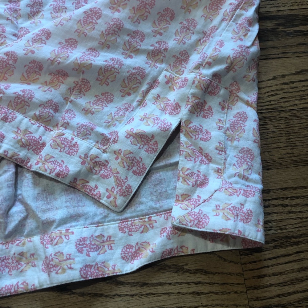 Faherty Rae Dress Shirt Dress Linen Taj Floral - Picture 7 of 10